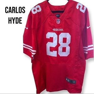 San Francisco 49ers NFL Carlos Hyde #28 Football Jersey Size 52